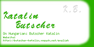 katalin butscher business card